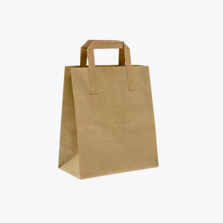 Medium Flat Handle Kraft Brown SOS Paper Bags